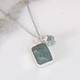 The Duo Aquamarine Necklace, Sterling Silver, thumbnail 5 of 11