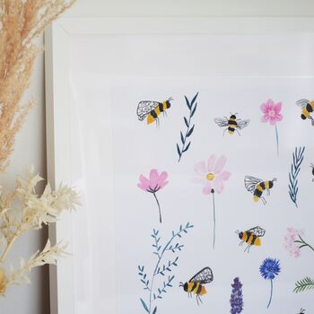 Bumblebee Floral Art Print, 3 of 5