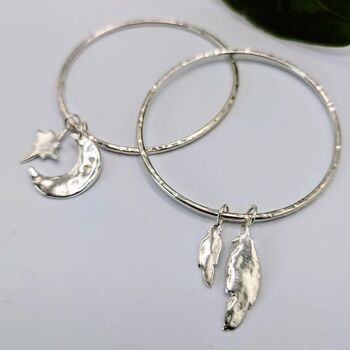 Maxi Celestial Sterling Silver Bangle, 3 of 8