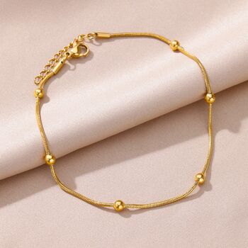 Brass Beaded Round Ball Payal Anklet, 3 of 7