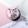April Birth Flower Sweet Pea Photo Locket Gift Necklace, thumbnail 1 of 5