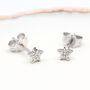 Sterling Silver And Crystal Star Stud Earrings, thumbnail 2 of 5