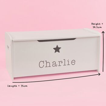 Personalised Large White Star Design Toy Box, 4 of 4