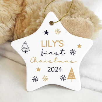 Personalised First Christmas Star Christmas Ornament, 2 of 3