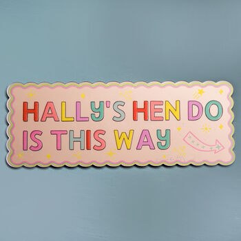 Personalised Party This Way Wall Mirror Sign, 9 of 9