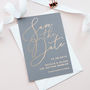 Charcoal Grey 'Natalie' Foil Save The Date Cards, thumbnail 1 of 2