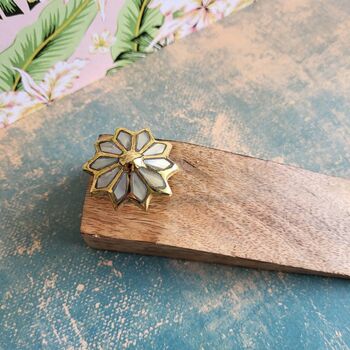 Handcrafted Wood And Brass Star Door Stop, 3 of 3