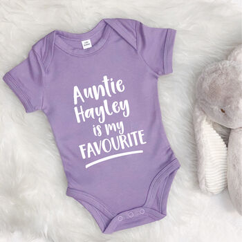 My Auntie Is My Favourite Personalised Babygrow, 3 of 12