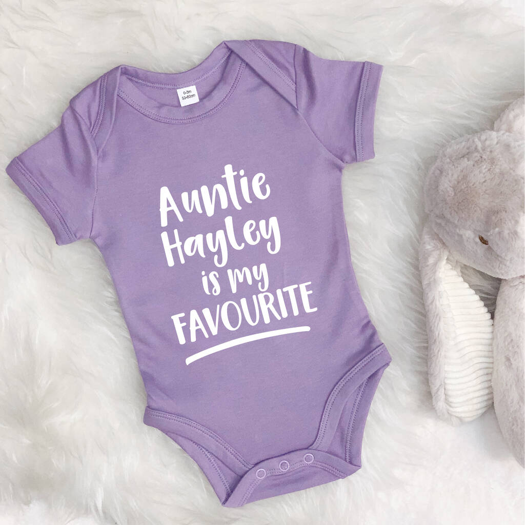 My Auntie Is My Favourite Personalised Babygrow, 1 of 11