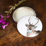 Inky Reindeer Pocket Compact Mirror, thumbnail 1 of 5