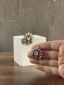 Gloria Polki Statement Studs | Birthday Gift For Her, 7 of 7
