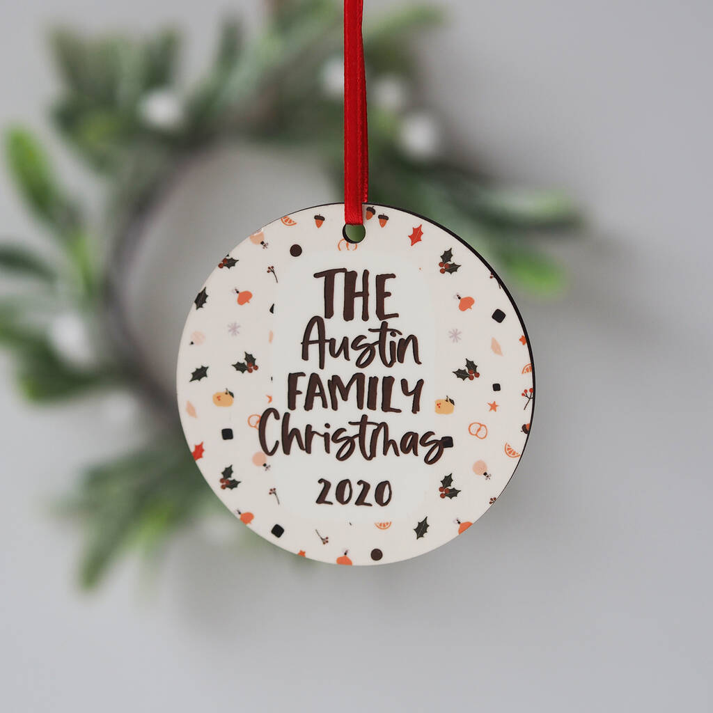 Personalised Family Christmas Tree Decoration By Sweetlove Press