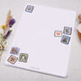A4 Letter Writing Paper Floral Stamp Design, thumbnail 3 of 4