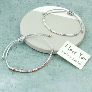 Morse Code 'I Love You' Bracelet, 3 of 9