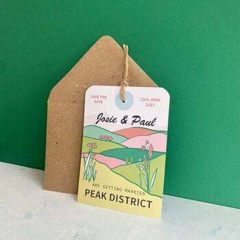 Peak District Illustration Save The Date Luggage Tag, 3 of 5