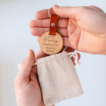 Personalised 'This Daddy Belongs To:' Keyring For Dad, 2 of 5