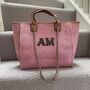 Personalised Dusky Pink Large Chain Initial Tote Bag, thumbnail 3 of 4