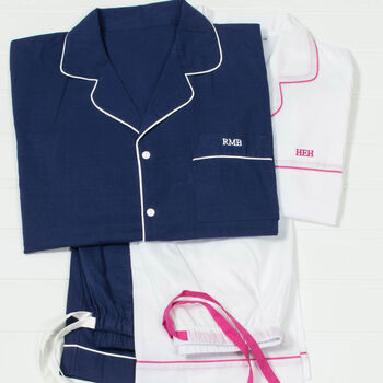 His And Hers Personalised Cotton Pyjamas, 2 of 12