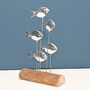 Five Silver Fish On A Driftwood Block Decoration, thumbnail 2 of 2