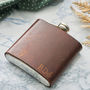 Personalised Initialled Leather Hip Flask, thumbnail 1 of 6
