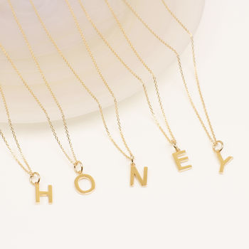 18ct Yellow Gold Plated Initial Necklace, 2 of 5