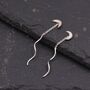 Sterling Silver Dainty Crescent Moon Threader Earrings, thumbnail 4 of 11