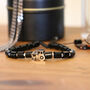 Men's Tractor Bead Adjustable Black Agate Bracelet, thumbnail 1 of 4