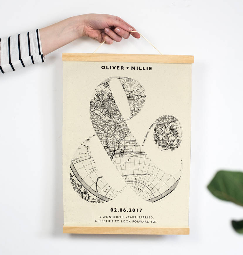 Personalised Antique Map Cotton Print, 1 of 4