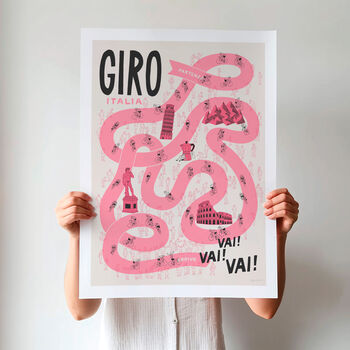 Giro Poster, Cycling Grand Tour Art Print, Gift For Bike Fan, 5 of 8