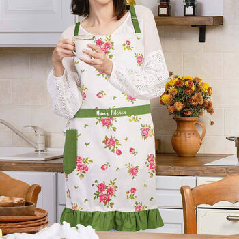 Helmsley Blush Personalised Floral Baking Apron, 3 of 9