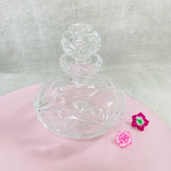 Vintage Decorative Crystal Cut Glass Perfume Bottle ~ 34, 4 of 7