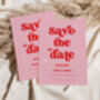 Personalised Pink Retro Save The Dates, thumbnail 2 of 2