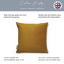 Luxury Super Soft Velvet Cushion Mustard Yellow, thumbnail 4 of 6