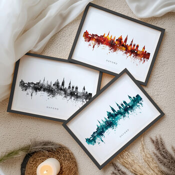 Oxford Skyline Cityscape Art Print, 9 of 12