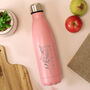 Personalised Floral Pink Metal Insulated Drinks Bottle, thumbnail 2 of 6