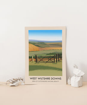 West Wiltshire Downs Aonb Travel Poster, 3 of 8