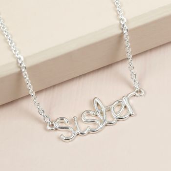 Sterling Silver 'Sister' Necklace, 2 of 4