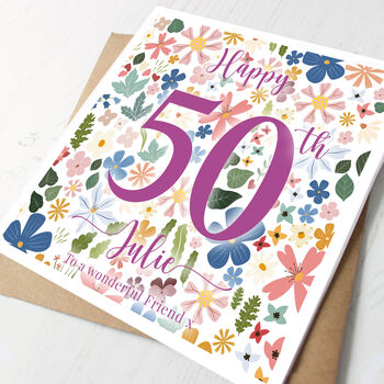 Personalised 50th Birthday Card For Her, 2 of 4