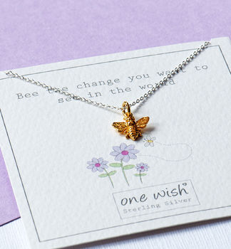 Honey Bee Necklace, Silver, Gold, Rose Gold, 7 of 12
