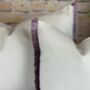 Velvet Optic White With Lilac Pink Fringe Cushion, thumbnail 6 of 10