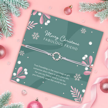Fabulous Friend Christmas Wreath Bracelet, 2 of 7
