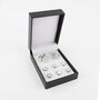 Six Silver And Mother Of Pearl Dress Shirt Tuxedo Studs And Cufflink Set, thumbnail 1 of 2