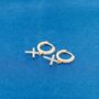 Dangling Gold Cz Cross Earrings, thumbnail 2 of 8