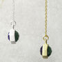 Blue/Green Kyanite Gold Plated Silver Reversible Necklace, thumbnail 2 of 5