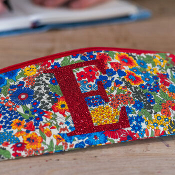 Floral Liberty Fabric Pencil Case With Initial, 5 of 5