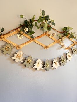 Personalised Wooden Christmas Bunting Charming Seasonal Garland For Home Decor, 3 of 8