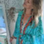 Emerald Long Kimono Dressing Gown | Organic Bamboo Robe, thumbnail 1 of 9