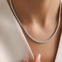 Sterling Silver Fine Tennis Necklace, thumbnail 3 of 4
