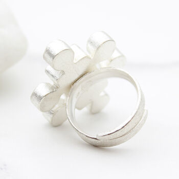 Aquamarine And Morganite Gemstone Sterling Silver Ring, 4 of 4