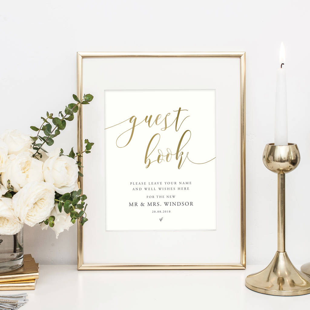 Personalised Wedding Table Sign | Guest Book Sign